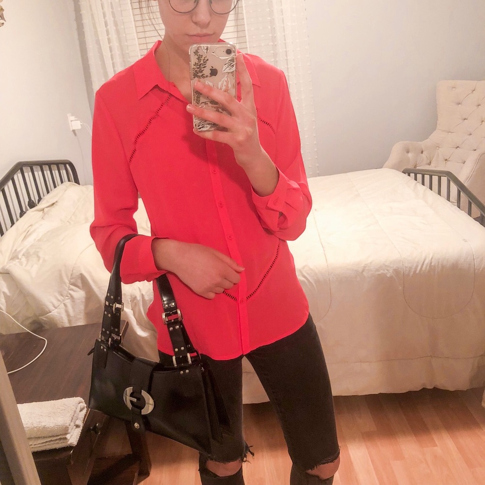 Ro&De NWT pink chiffon top
